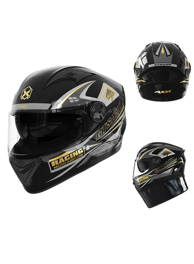 خوذة كاملة الوجه مع واقي قابل للتعديل، فتحة تهوية، عدسة مضادة للضباب، غلاف من مادة ABS، خوذة دراجة نارية، معدات ركوب، خوذة كاملة الوجه للشباب، خوذة دراجة نارية للطرق الوعرة، خوذة ركوب للجنسين، خوذة رائعة للدراجات الجبلية والطرق، خفيفة الوزن ومقاومة للصدمات، مناسبة للرحلات في جميع الفصول. - Image 1